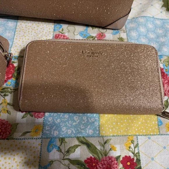 Kate Spade Glittery Tan Tote Bag - Picture 3 of 4